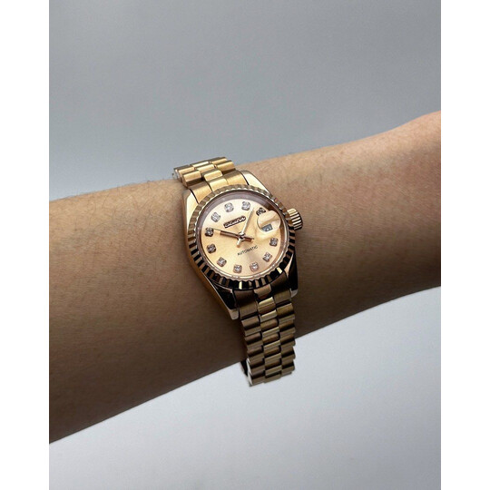 Custom Seiko Mod • Rose Gold Diamond Datejust • 26mm